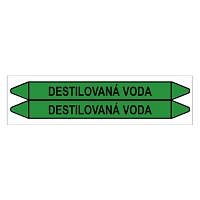 Značení potrubí, destilovaná voda,2 ks, 450 × 52 mm